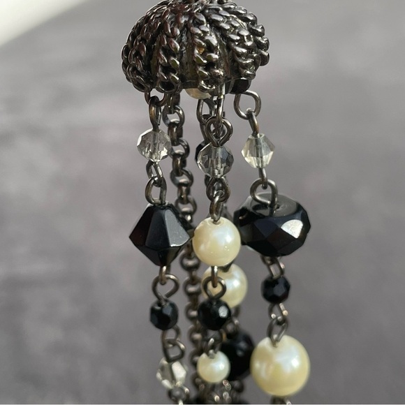 SET ❤️ Lia Sophia Pearl, Black Beaded & Silver Bracelet & Multi Strand Necklace - Picture 4 of 6